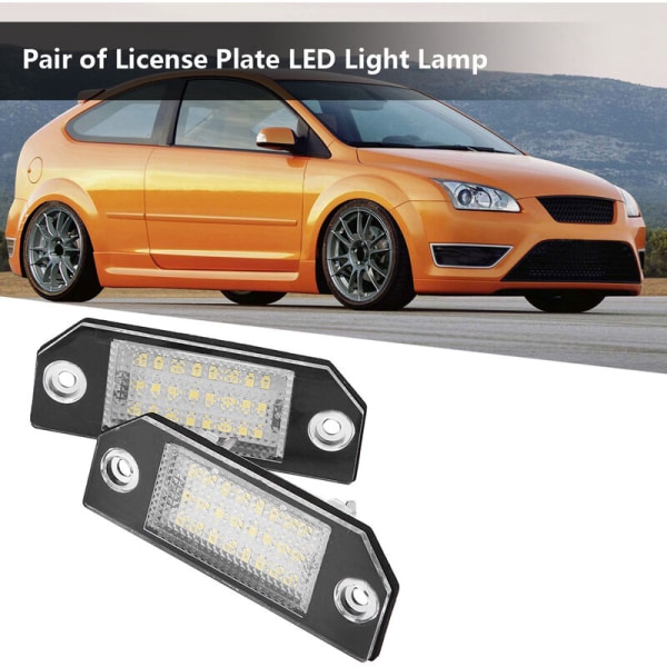 2 st 24 LED-lampor Nummerplåt LED-lampa för Ford C MAX Focus MK2