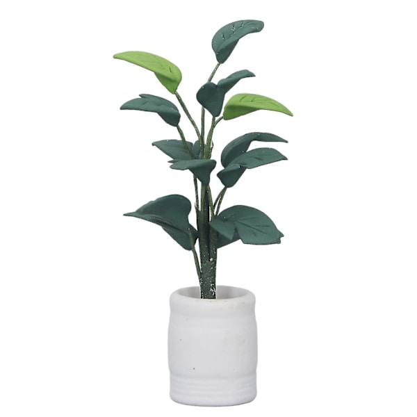 1:12 Nuken talo Ruukussa Lehti Kasvi Malli Miniatyyri Vihreä Bonsai Malli Nuken talo Koriste Tarvike