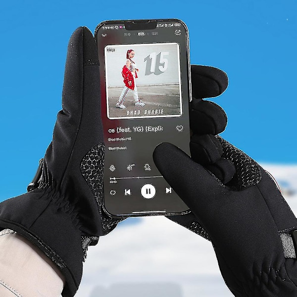 Vinter Varma Skidhandskar Vattentäta Touchscreen Vindtäta S-xl（XL）