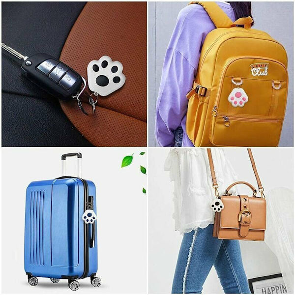 GPS-tracker, GPS Mini Tracking Locator, Bärbar Bluetooth Intelligent Anti-lost Wireless Device Finder Barn Resväska Husdjur Set-vit
