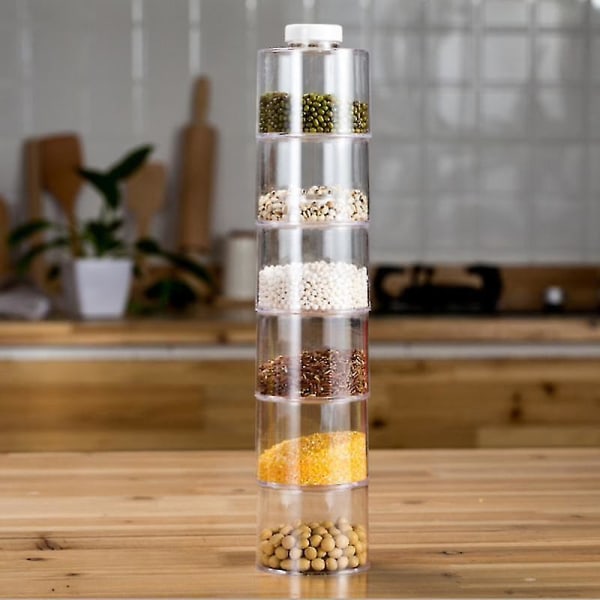 Spice Pepper Shaker Tower 6stk/sett Transparente krydderbokser Kjøkken