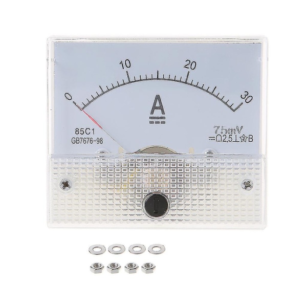 2.5 Nøyaktighet Analog Strøm Panel Meter Amperemeter Peker Type Strøm Tester（30A）