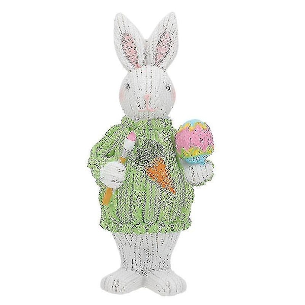 Easter Themed Rabbit Statue Adornment Weaving Effect Bunny Ornament Desktop Decoration