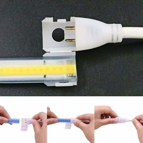 IP67 COB Varmvit LED-remsa 3m 24V med kontakt Superljus 280LED/m Vattentätt pannband 3000K för utomhus- och inomhusbruk