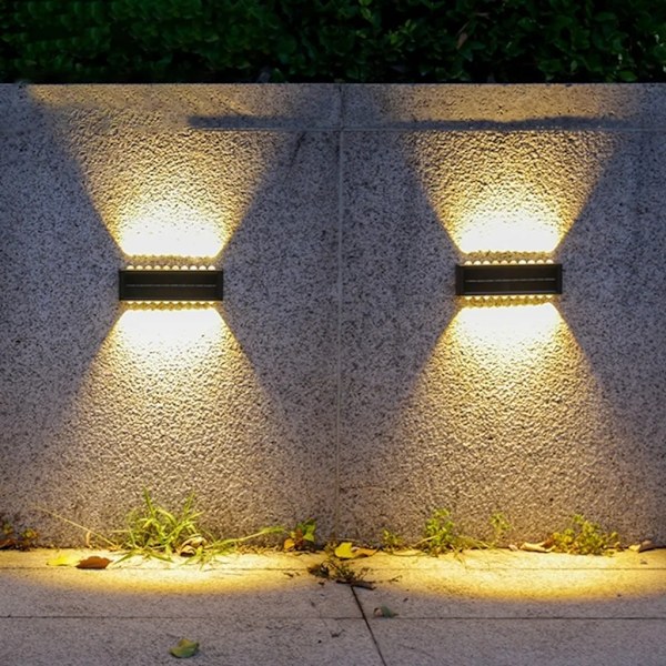 LED solcellslampor staketlampa 10 LED vägglampor trädgårdslampa utomhus trapplampa, solcellslampa staketlampa (vitt ljus)
