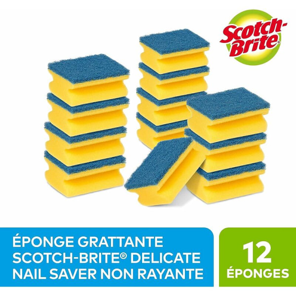 Fint repspongesvamp, 12 stycken per förpackning - reptålig, för rengöring av non-stick redskap och glas
