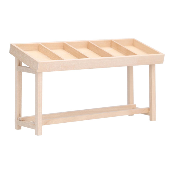 Nukkekotihyllytelineet 1:12 Miniatyyripuinen telinehylly nukkekodille DIY-koriste Hedelmä- ja vihanneshylly 1