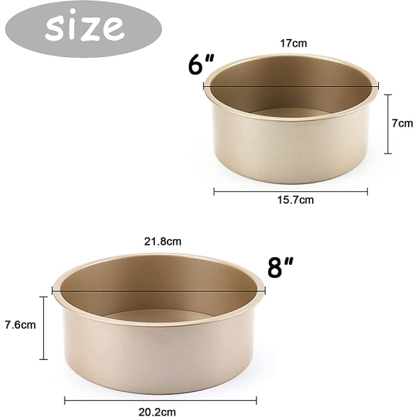 2st form, 2-vånings form, rund form (6 "/ 8"), rund form (17 cm / 21,8 cm), form med hög kolstål för tårta/pizzatillverkning