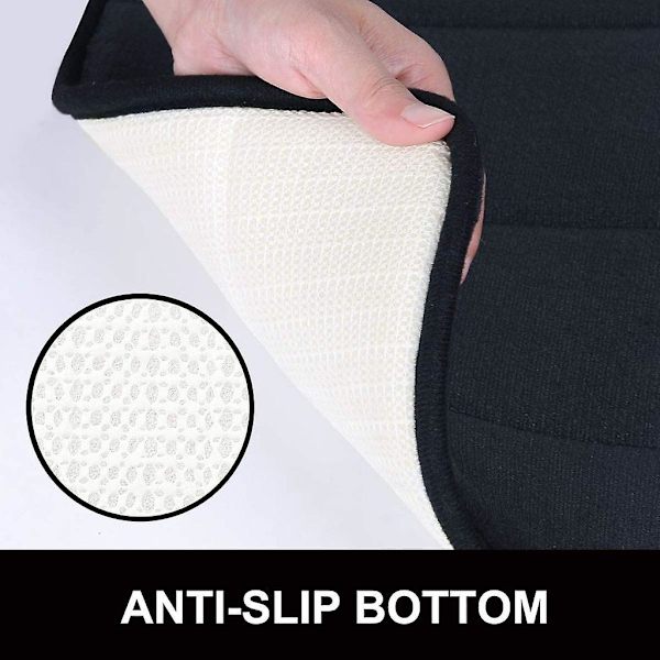Badeværelse Bademåtte Absorberende Skridsikker Bademåtte Vaskbar Bademåtte - 80x160cm (Sort) (80*160cm, Sort)