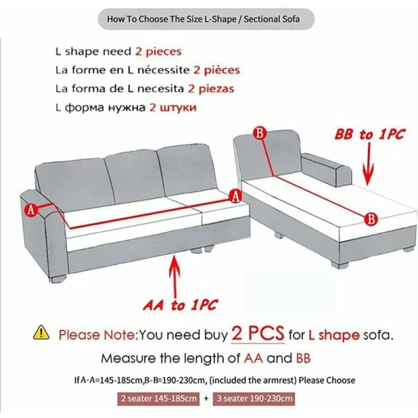 Sammetsöverdrag för soffa, halkfri stretchsoffa, tjock och mjuk sofföverdrag för L-formade soffor, rosa, 2-sits (145-185 cm)