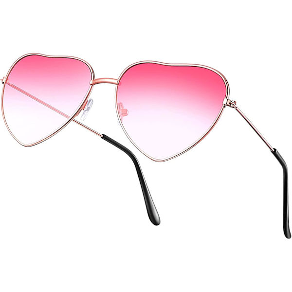 Herz Sonnenbrille Hippie Brille, Rose Gold Rahmen