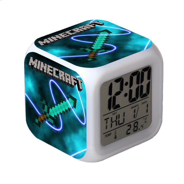 Minecraft färg väckarklocka, anime tecknad klocka A