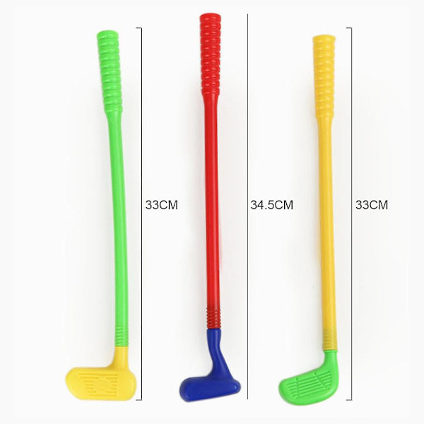 Barnens plastgolfklubba leksakskärra caddy set bollar väska sommar trädgård strand utomhus