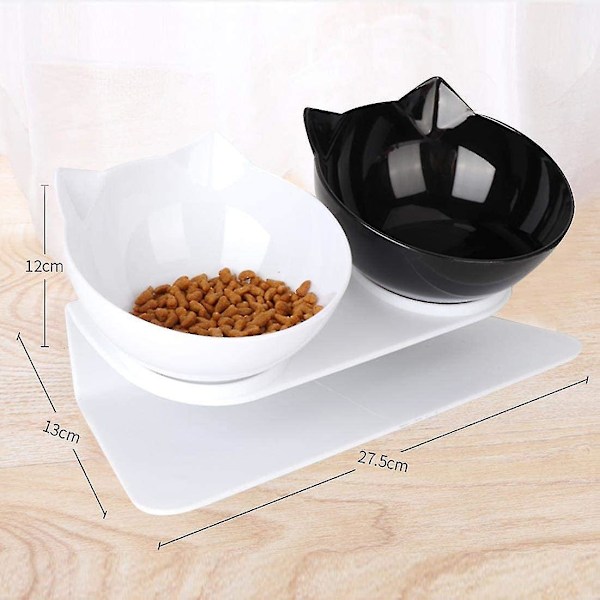 Cat Bowls With Raised Stand, 15 Tilted Platform, Removable, Spill Proof, Watering Bowl For Cats And