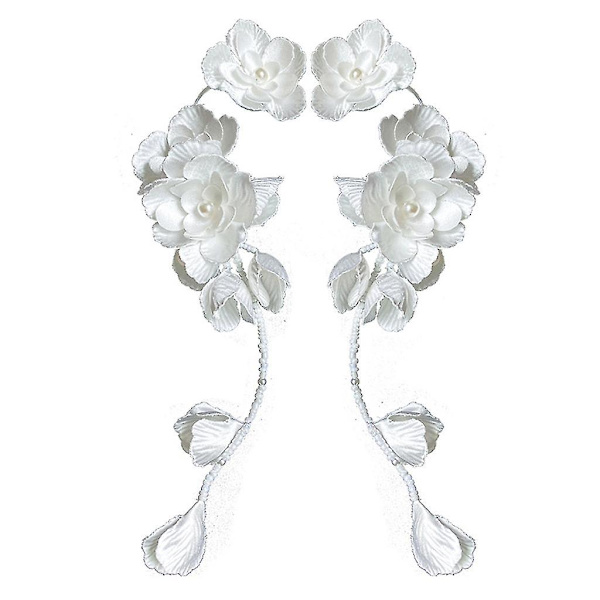 Blomsterhodeplagg Håndlaget Blomsterøreheng Elegante Øredobber For Brud
