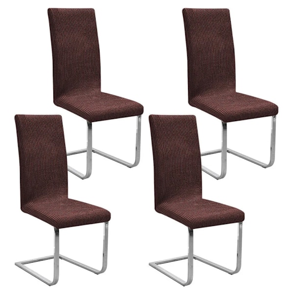 4-pack stolsöverdrag, stretchiga stolsöverdrag, stolsöverdrag, pallöverdrag, matstolsöverdrag, bruna universella stretchiga stolsöverdrag