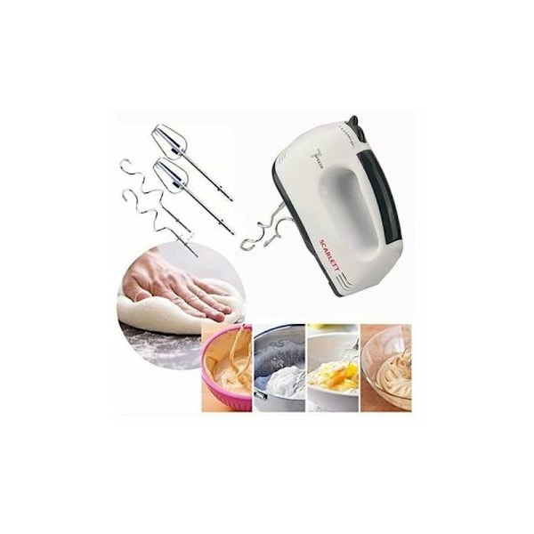 Elektrisk handmixer med 7 hastigheter, manuell mixer för att vispa ägg och rostfritt stål mjölk