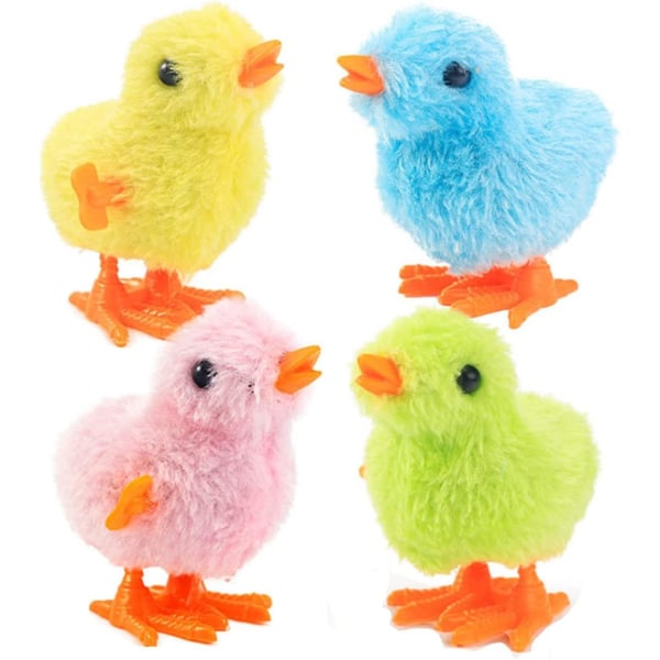 4-pack Upprullningspåsk Hoppande Kyckling Hoppleksaker för festfavoriter Klassrumspriser Korgstoppare påskägg Nyhetsleksak, olika färger