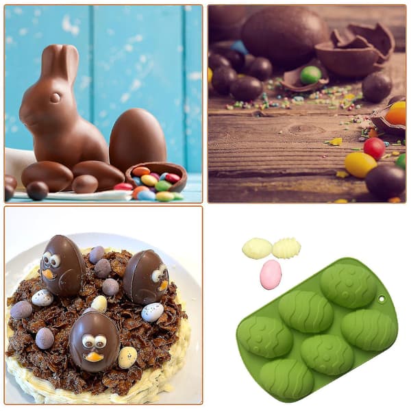 6 Påske Egg Silikon Sjokolade Form DIY Kreativ Baking Form Kake Form