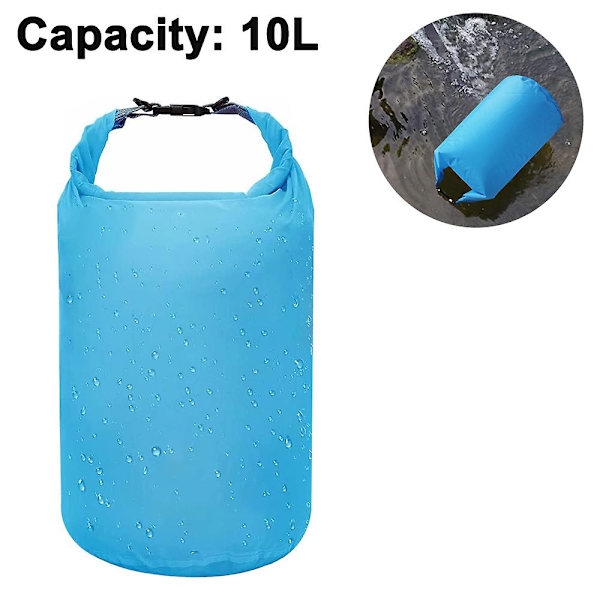 Vattentät flytande torrsäck 10l/20l/40l, rulltoppssäck håller utrustningen torr för kajakpaddling, forsränning, båtliv, simning, camping, vandring, strand, fiske（10L）