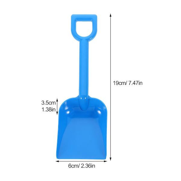 5 stk. børneskovle til sandgravning - farvede strandskovle - bærbare skovle i plast til sand (19x6 cm)