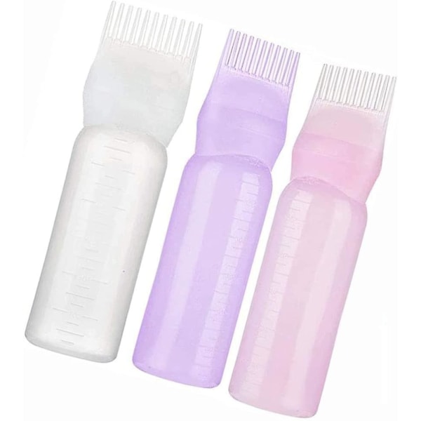 4 stk kampåføringsflaske, flaskekam med gradueret skala til hårfarve Farvning af hovedbundsbehandling vigtigt
