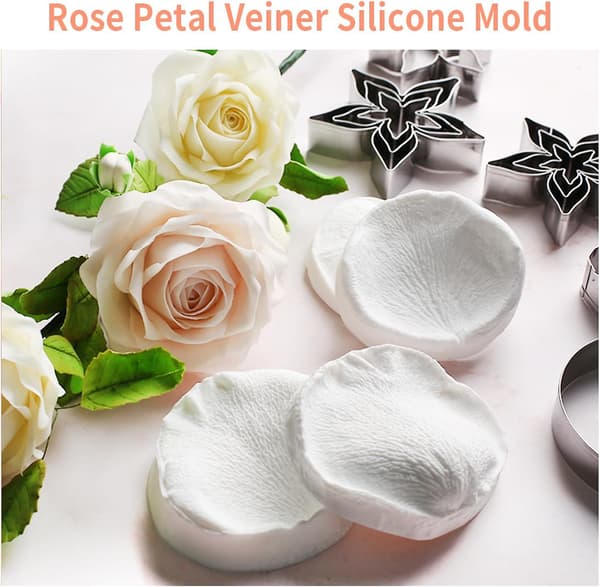 3D Rosenblad Form Silikonform Fondantformar Chokladformar Candy Formar Ven