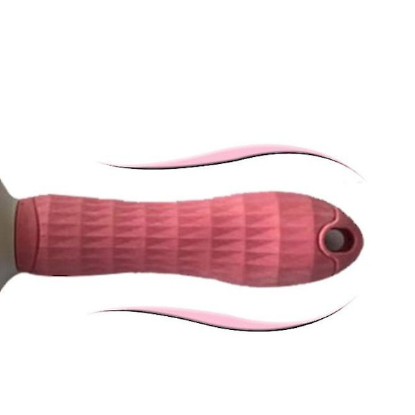 Kardborstning för hundhår, loppkam för katt, husdjurskam, automatisk borste trimmer (rosa, fina nålar)