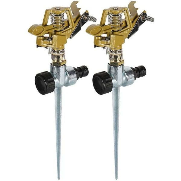 2 st roterande gräsbevattningssprinkler Automatisk bevattningsträdgårdssprinkler Spik Gräsmatta Justerbar roterande vattenspruta för trädgårdsbevattning