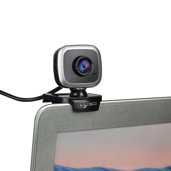 Usb-webkamera til computer 480p med lydabsorberende mikrofon til pc-bærbar (sort og sølv)