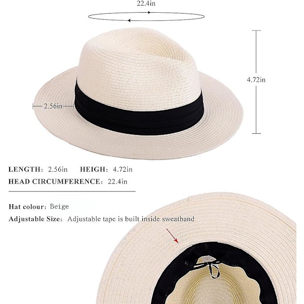 Dame Solhat i Halm Panama Strandhat