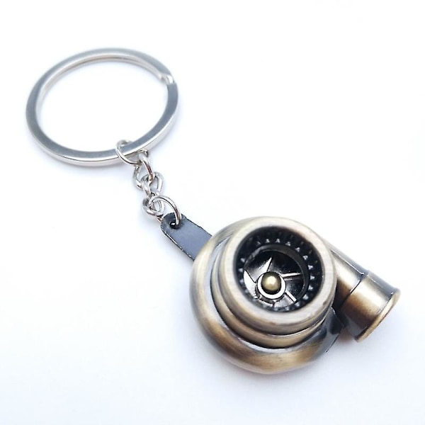 Bilnøkkelring i metall med lyd, turbo, kulelager, spinnmodell, turbin, turbo-ring, nøkkel, turbo-formet (bronse)