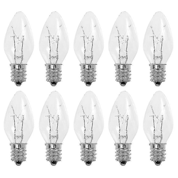 10 Pack Household Replacement Light Bulbs C7 Bulbs E12 Bulbs for Electric Window Candle Lights -