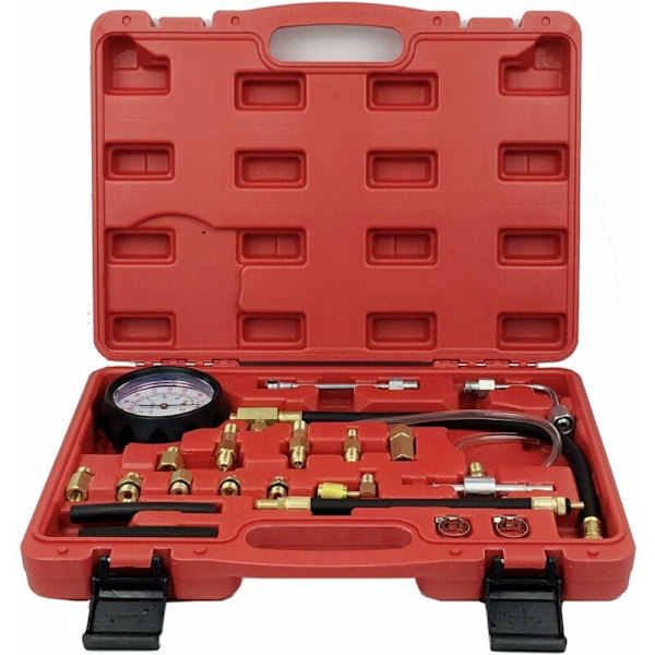 Bränsleinsprutningspump Trycktest Kit 0-140 PSI Bensin Injektor Mätare Bensin Bil Lastbil För Schrader Ventil MA03
