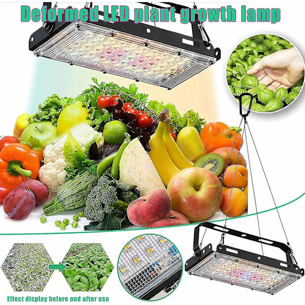 100/50w Hortikulturelle Lampe, Full Spectrum Led Plantevekstlys Med Infrarød Uv, Ideell For Innendørs