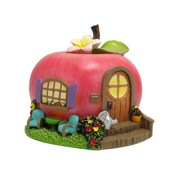 Hartsfigur i form av frukthus, dekoration för trädgård, miniatyrfigur, prydnad för mikrolandskap, för blomkruka, veranda, entré (liten, flerfärgad)