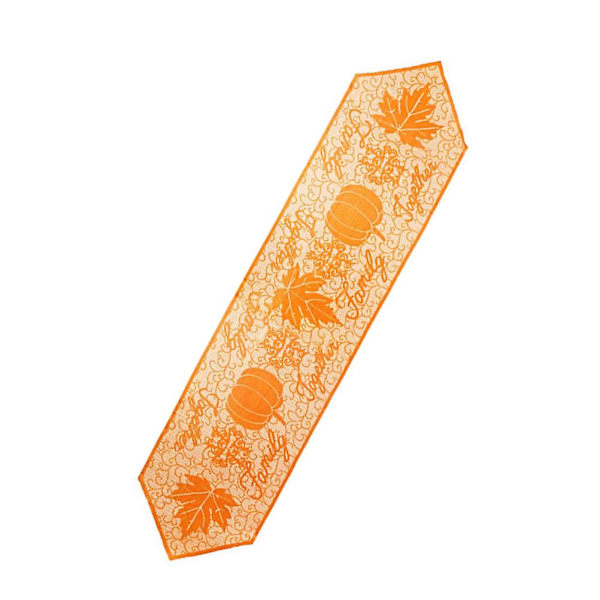 Thanksgiving Gresskar Lønneblad Bord Banner Høst Høst Bordsmatte (Oransje)（51X203CM，Oransje）