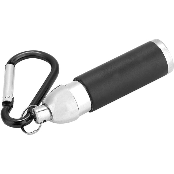 Användbar färgglad bärbar aluminiumlegering Mini LED Ficklampa Ficklampa Nyckelring (svart)