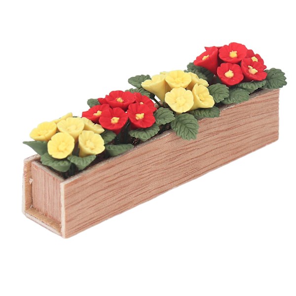 1:12 Dockhus Blomsterrabatt Trä Harts Miniatyr Bonsai för Fönsterbräda Balkong Dockhus Dekor