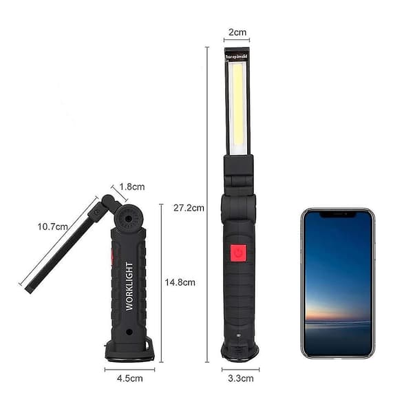 1-pakning LED-arbeidslys USB oppladbart magnetisk LED-lys