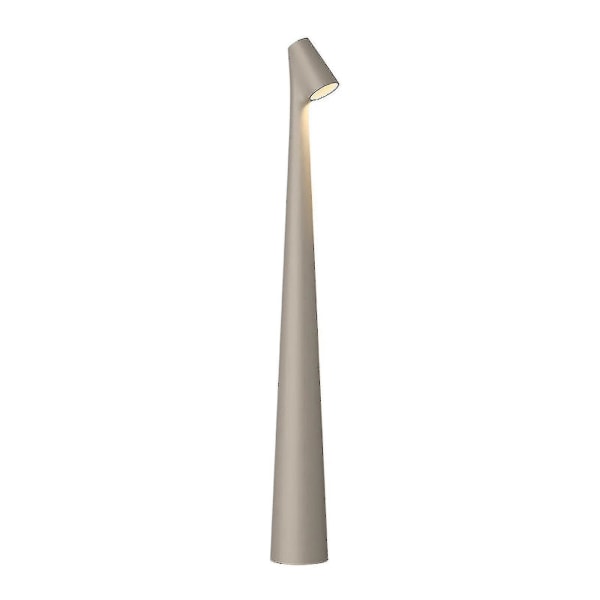 Elegant Slim Conical Stem Table Lamp Portable Dimmable Led Sculpting Light Dec Dd.（Grå）
