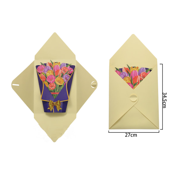 Pop Up Blombukett Gratulationskort Mors Dag Present E