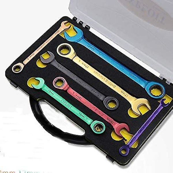 Nirvana Färg spärrnyckel dubbla ändamål multifunktion flyttbar spärrnyckel handverktygssats 8-19mm (storlek: 8mm)