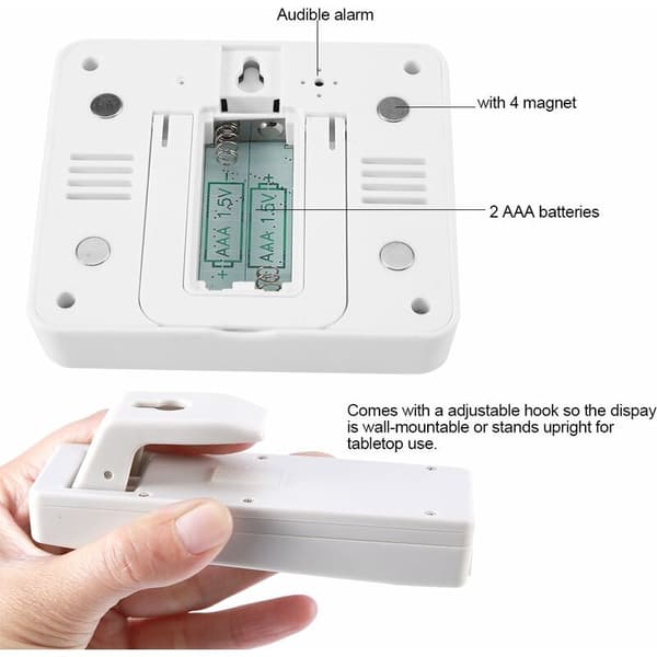 Digital termometer för kyl och frys med ljudlarm och trådlös sensor, min/max-display