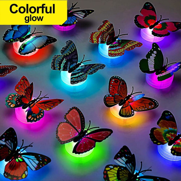 Kuuple Colorful Changing Butterfly Led Wall Sticker Light Stickable 3d Heminredning DIY Vardagsrum Wall Sticker20 st LED Colorful