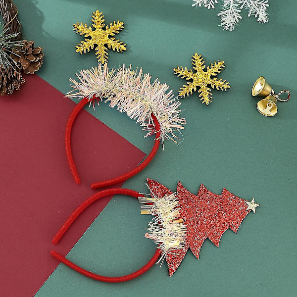 Flickor Paljetter Julgran Snöflinga Form Hårband Unik Hårbåge För Karneval