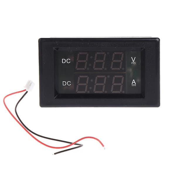 Dc spændingsamperemeter Lcd digitalt displaymeter spændingsforstærker strømvoltmeter（sort）