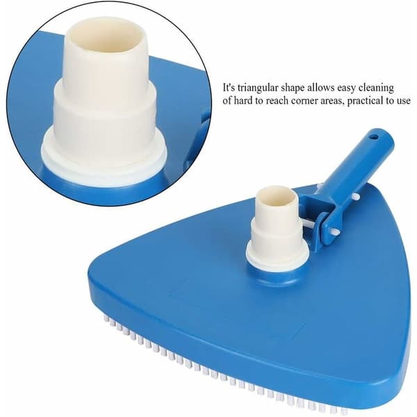Pool Cleaner Rotary Manual Triangular Portable Weighted Triangular Shape Swimming Pool Vacuum Head Brush Cleaning Tool Accessories for Home Yard