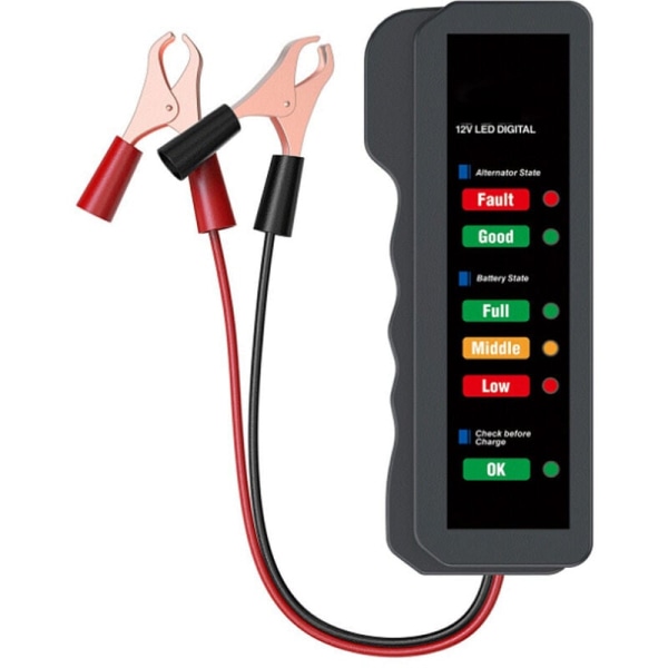 12V bilbatteritestare 6LED-lampor visar tillståndet för generatorn och kontrollera bildiagnostikverktyget