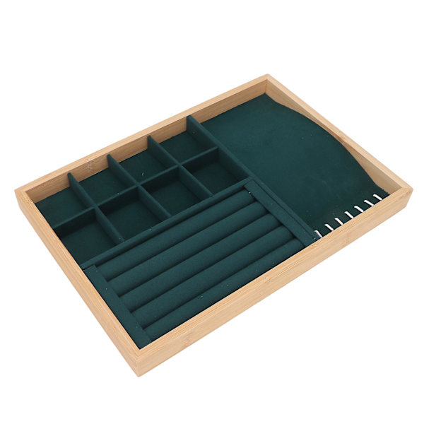 Smykke skuffeindsats Multipurpose Triple Use Smykke displaybakke til ring øreringe armbånd armbånd halskæde grøn